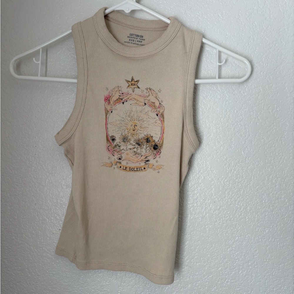 Cotton On Beige Graphic Tank Top